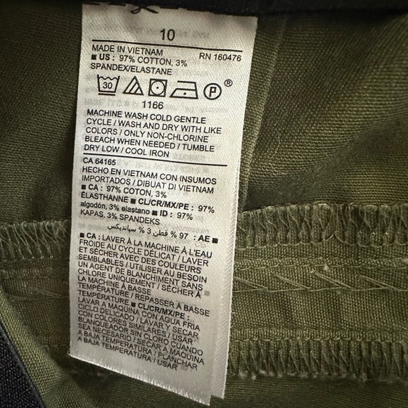 Old Navy Women’s side zip Skinny Ankle Pants Olive Color Size 10 Stretch - Picture 4 of 8